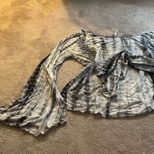 Free people flare sleeve sheer crop top